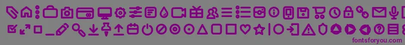 Шрифт AristotelicaIconsDemiboldTrial – фиолетовые шрифты на сером фоне