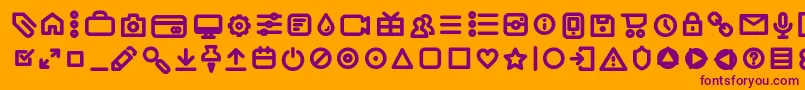 AristotelicaIconsDemiboldTrial-Schriftart – Violette Schriften auf orangefarbenem Hintergrund