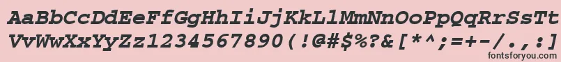 CourierpsРџРѕР»СѓР¶РёСЂРЅС‹Р№Oblique Font – Black Fonts on Pink Background