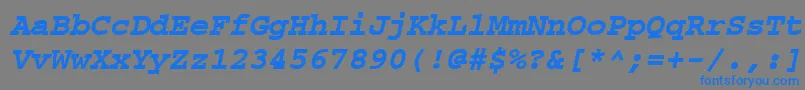 フォントCourierpsРџРѕР»СѓР¶РёСЂРЅС‹Р№Oblique – 灰色の背景に青い文字