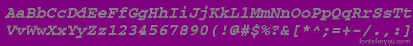 フォントCourierpsРџРѕР»СѓР¶РёСЂРЅС‹Р№Oblique – 紫の背景に灰色の文字