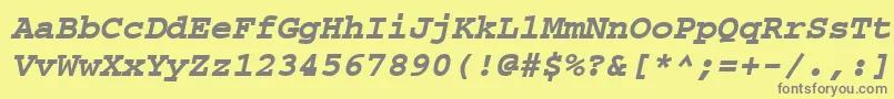 Подробнее о шрифте CourierpsПолужирныйOblique Шрифт CourierpsПолужирныйOblique – серые шрифты на жёлтом фоне
