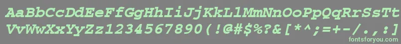 フォントCourierpsРџРѕР»СѓР¶РёСЂРЅС‹Р№Oblique – 灰色の背景に緑のフォント