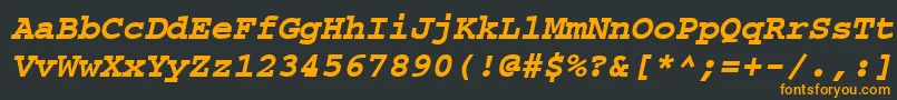 CourierpsРџРѕР»СѓР¶РёСЂРЅС‹Р№Oblique Font – Orange Fonts on Black Background