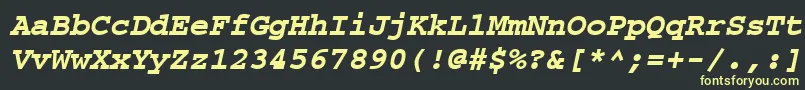 CourierpsРџРѕР»СѓР¶РёСЂРЅС‹Р№Oblique Font – Yellow Fonts on Black Background