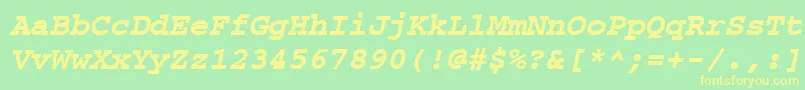 フォントCourierpsРџРѕР»СѓР¶РёСЂРЅС‹Р№Oblique – 黄色の文字が緑の背景にあります