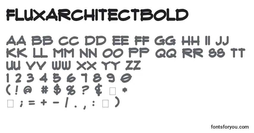 Schriftart FluxArchitectBold – Alphabet, Zahlen, spezielle Symbole