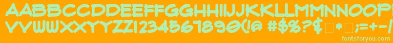 FluxArchitectBold Font – Green Fonts on Orange Background