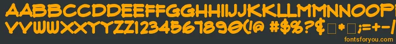 FluxArchitectBold-Schriftart – Orangefarbene Schriften auf schwarzem Hintergrund