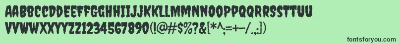 CreepsterRegular-Schriftart – Schwarze Schriften auf grünem Hintergrund