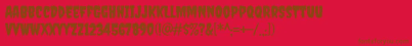CreepsterRegular-Schriftart – Braune Schriften auf rotem Hintergrund