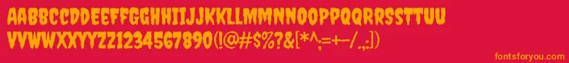 CreepsterRegular Font – Orange Fonts on Red Background