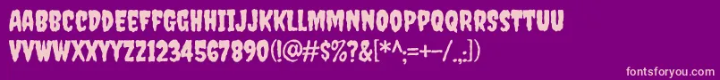 CreepsterRegular-Schriftart – Rosa Schriften auf violettem Hintergrund