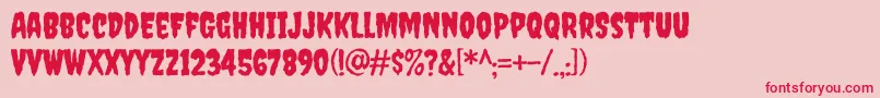 CreepsterRegular-Schriftart – Rote Schriften auf rosa Hintergrund