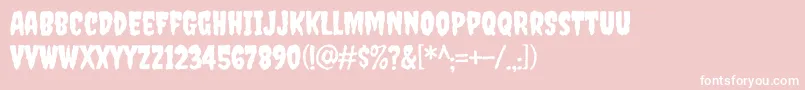CreepsterRegular-Schriftart – Weiße Schriften auf rosa Hintergrund