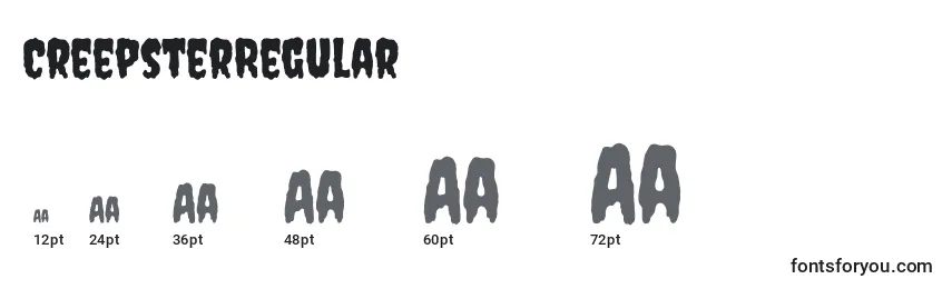 CreepsterRegular Font Sizes