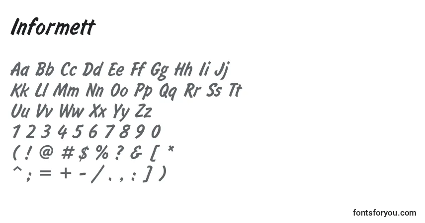 Fuente Informett - alfabeto, números, caracteres especiales