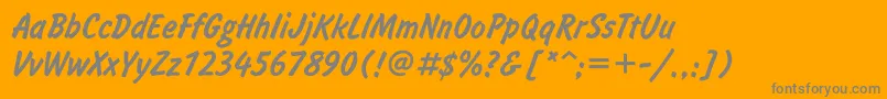 Informett-Schriftart – Graue Schriften auf orangefarbenem Hintergrund