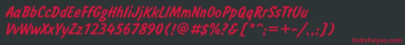 フォントInformett – 黒い背景に赤い文字