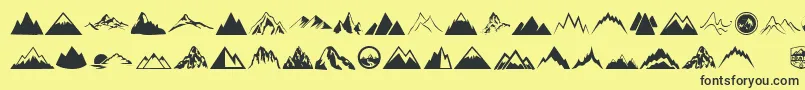 Mountain Font – Black Fonts on Yellow Background