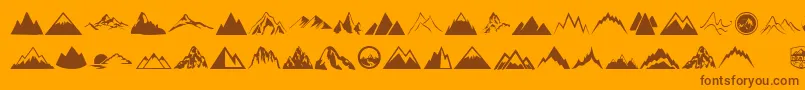 Mountain Font – Brown Fonts on Orange Background