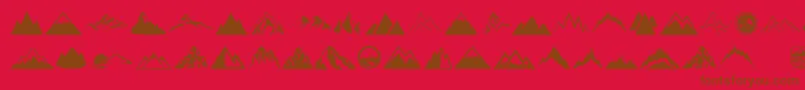 Mountain Font – Brown Fonts on Red Background