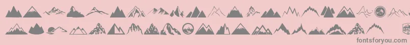 Mountain Font – Gray Fonts on Pink Background