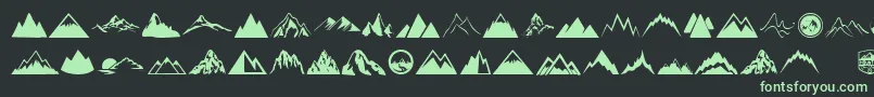 Mountain Font – Green Fonts on Black Background