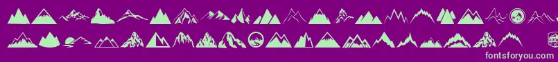 Mountain Font – Green Fonts on Purple Background