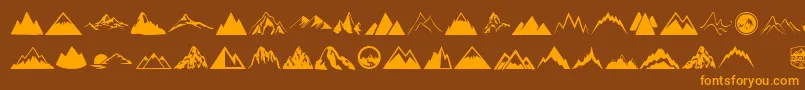 Mountain Font – Orange Fonts on Brown Background