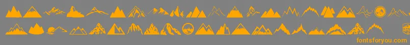 Mountain Font – Orange Fonts on Gray Background