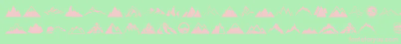 Mountain Font – Pink Fonts on Green Background