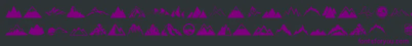 Mountain Font – Purple Fonts on Black Background