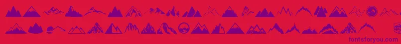 Mountain Font – Purple Fonts on Red Background