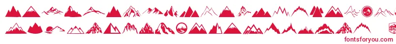 Mountain Font – Red Fonts on White Background