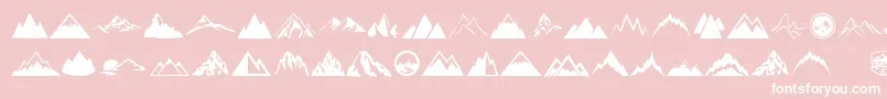 Mountain-Schriftart – Weiße Schriften auf rosa Hintergrund