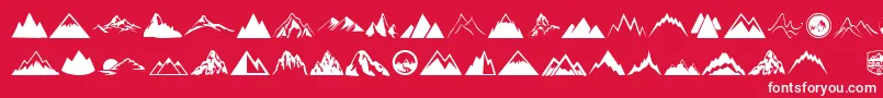 Mountain Font – White Fonts on Red Background