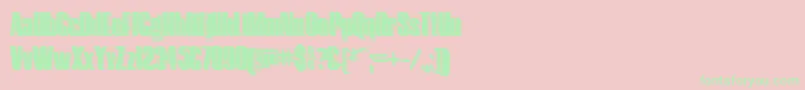 HostilShadow Font – Green Fonts on Pink Background