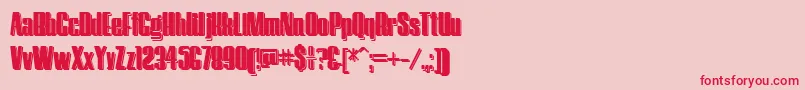 HostilShadow-Schriftart – Rote Schriften auf rosa Hintergrund