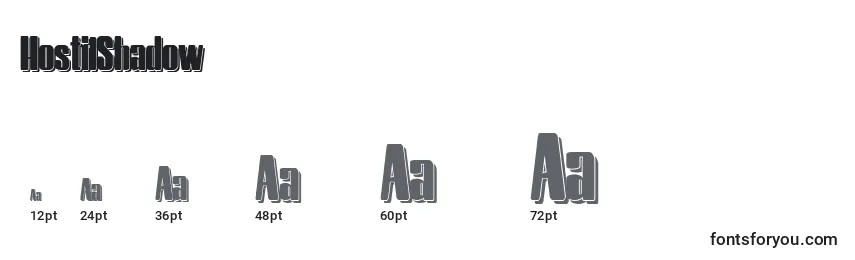 HostilShadow Font Sizes