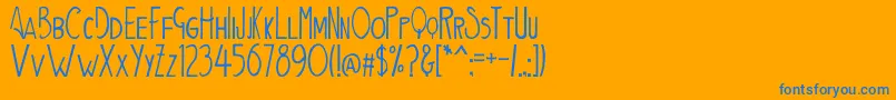 Weitere Informationen zur Aiden-Schriftart Aiden-Schriftart – Blaue Schriften auf orangefarbenem Hintergrund