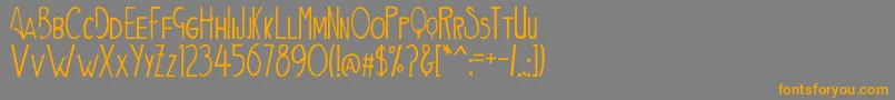 フォントAiden – オレンジの文字は灰色の背景にあります。