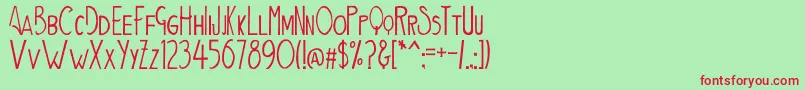 Aidenフォントについての詳細 フォントAiden – 赤い文字の緑の背景