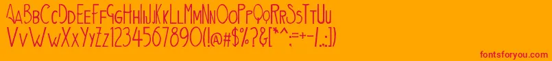フォントAiden – オレンジの背景に赤い文字