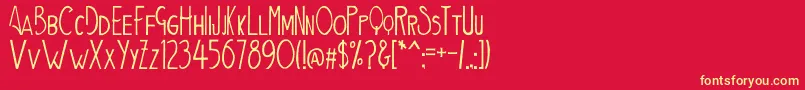 Aiden Font – Yellow Fonts on Red Background