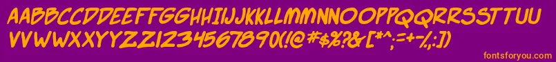 SuperWebcomicBros.Bold Font – Orange Fonts on Purple Background