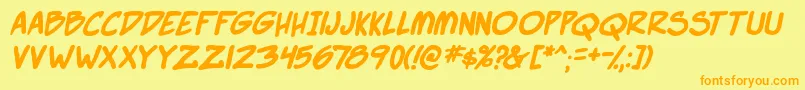 SuperWebcomicBros.Bold Font – Orange Fonts on Yellow Background