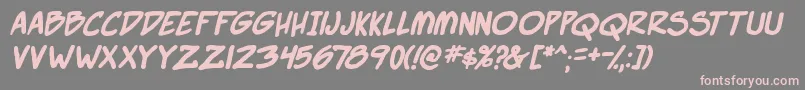 SuperWebcomicBros.Bold Font – Pink Fonts on Gray Background