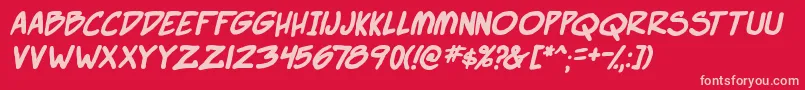 SuperWebcomicBros.Bold Font – Pink Fonts on Red Background