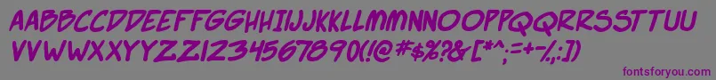 SuperWebcomicBros.Bold Font – Purple Fonts on Gray Background